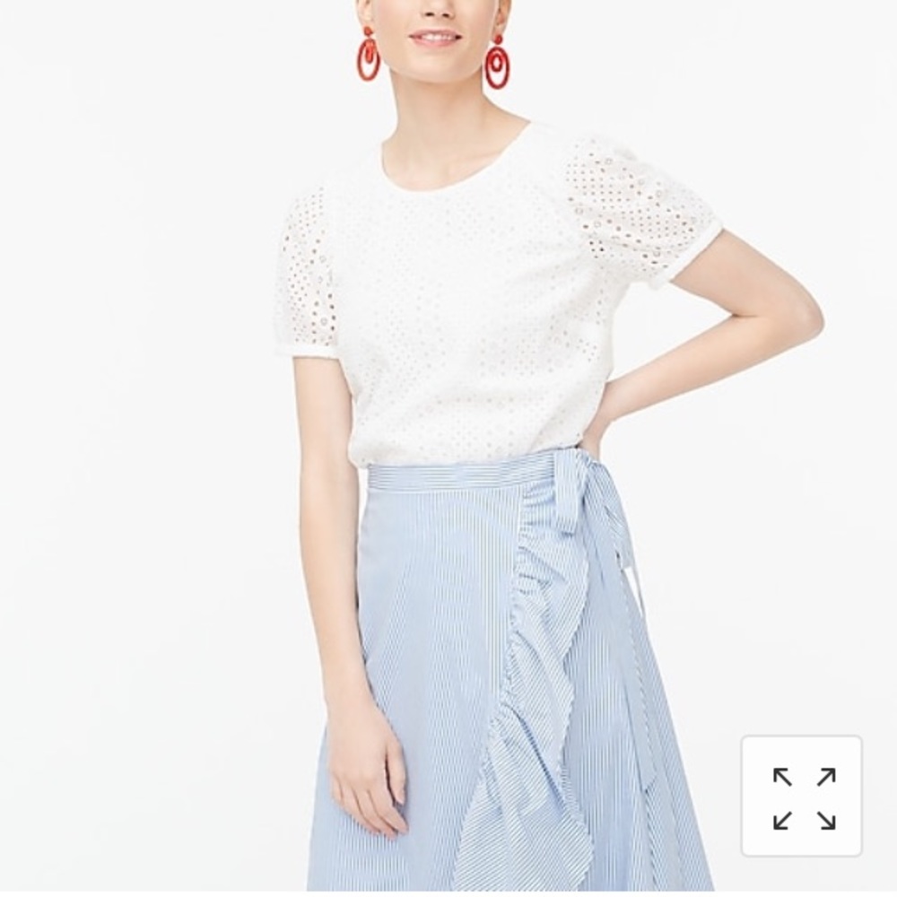 NWT Jcrew Eyelet Puff Sleeve Blouse